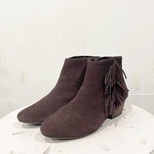 Kelsi Dagger Genuine‎ Suede Leather Womens Trilogy Sz 9M Fringe Side Zip